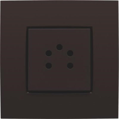 Finishing set for five-pole telephone jack, dark brown