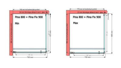 Van Marcke Pina porte pivotante 900x2000mm noir ma