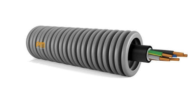 Voorgemonteerde EXVB 5G2.5 zwarte buis, 20 mm diameter, rol van 100 m, CPR-klasse: ECA