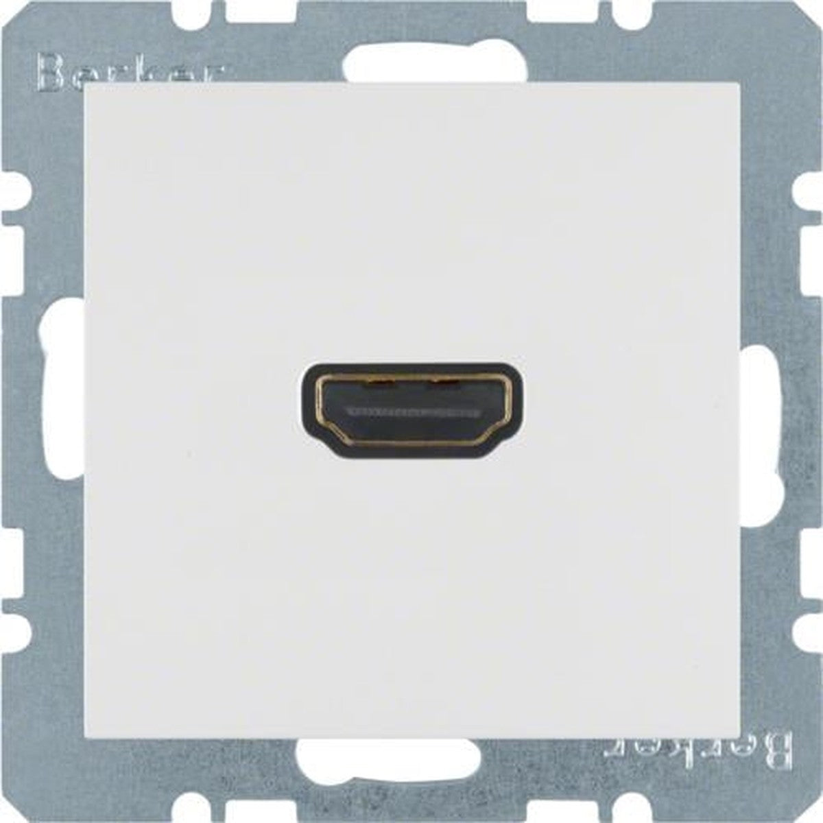 Berker S.1 / B.3 / B.7 90° HDMI-aansluiting met stekker, poolwit, matte afwerking
