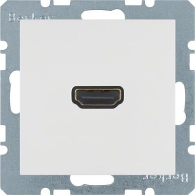 Berker S.1 / B.3 / B.7 90° HDMI-aansluiting met stekker, poolwit, matte afwerking