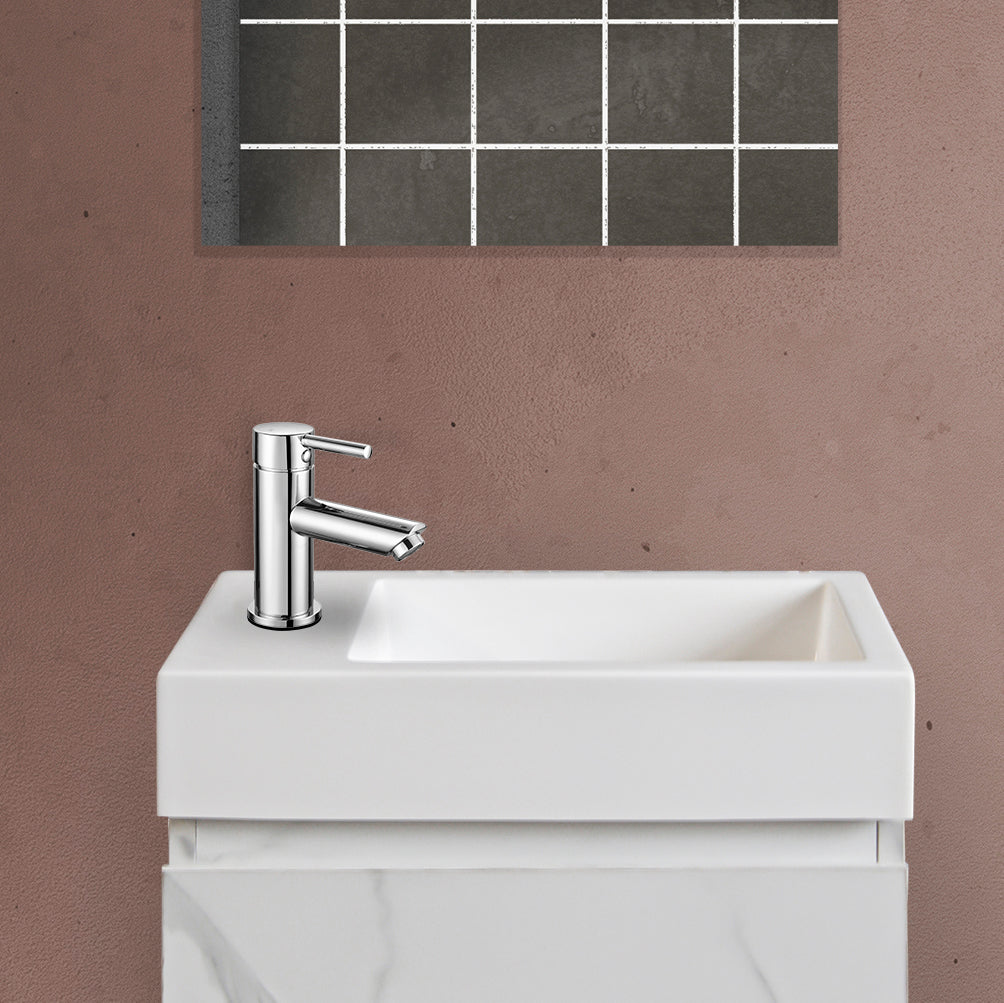 Aloni washbasin without overflow - White composite marble
