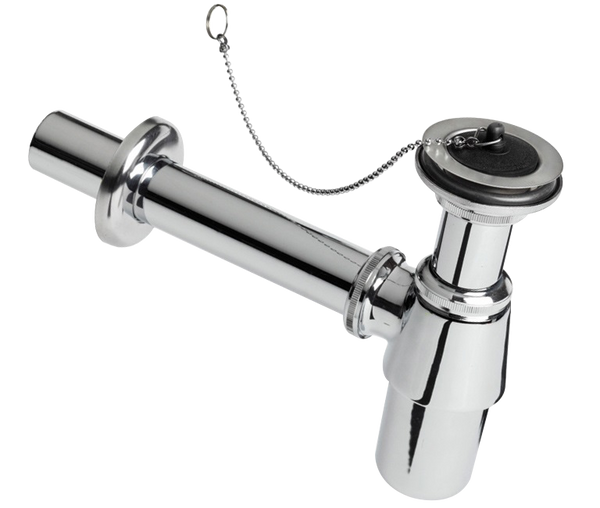 Siphon à bouchon chromé