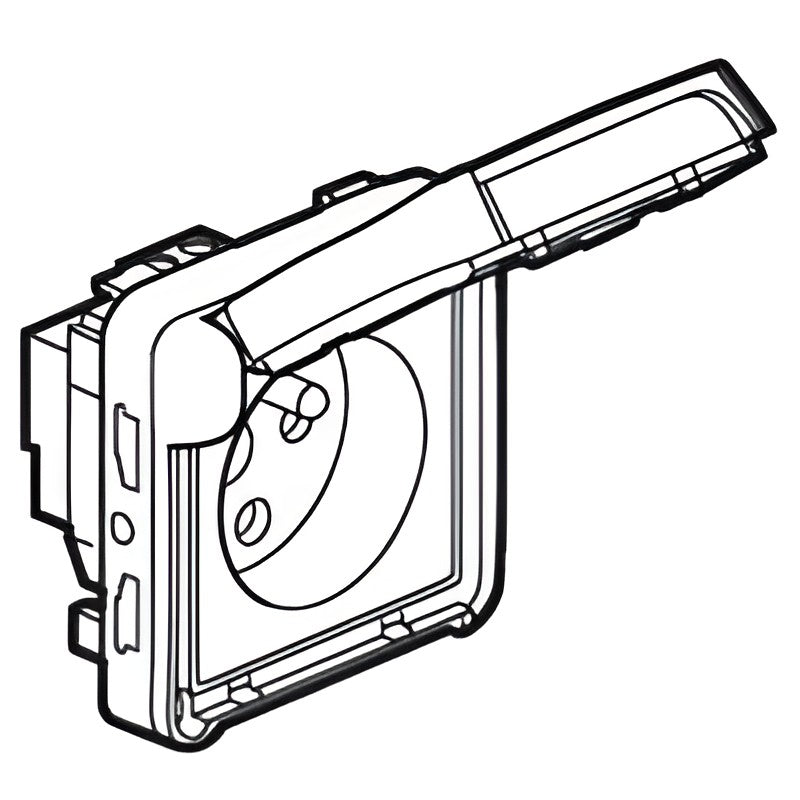 Plexo prise 2 pôles + T + détrompeur b. 10 / 16A 250V composable Gris