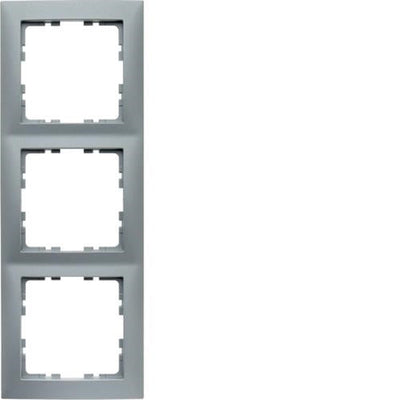 Berker S.1 3-voudig afdekplaatje, aluminium, mat