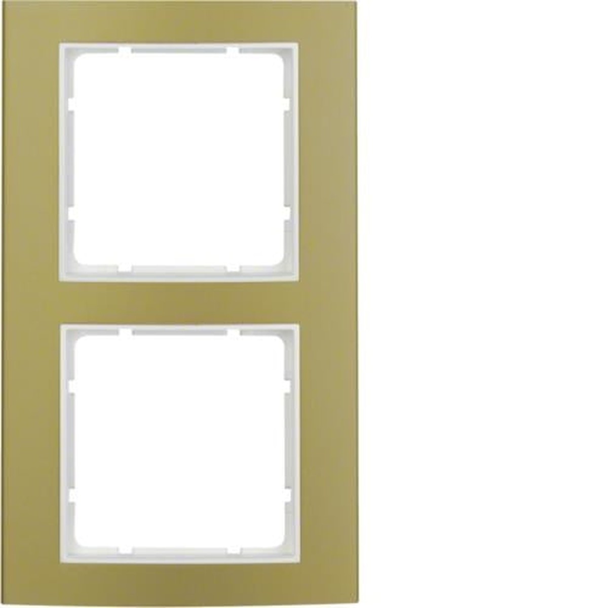 Berker B.3 2-voudig afdekplaatje, aluminium, goud/poolwit