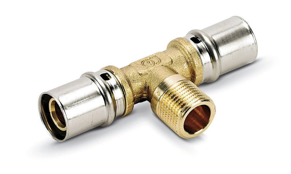 SYSTEMPEX Té tube alu raccord à sertir 20-3/4"M 20