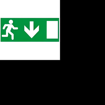 Pictogramme porte / flèche bas / homme luminaire sécurité strio 2 / G5 / étanche