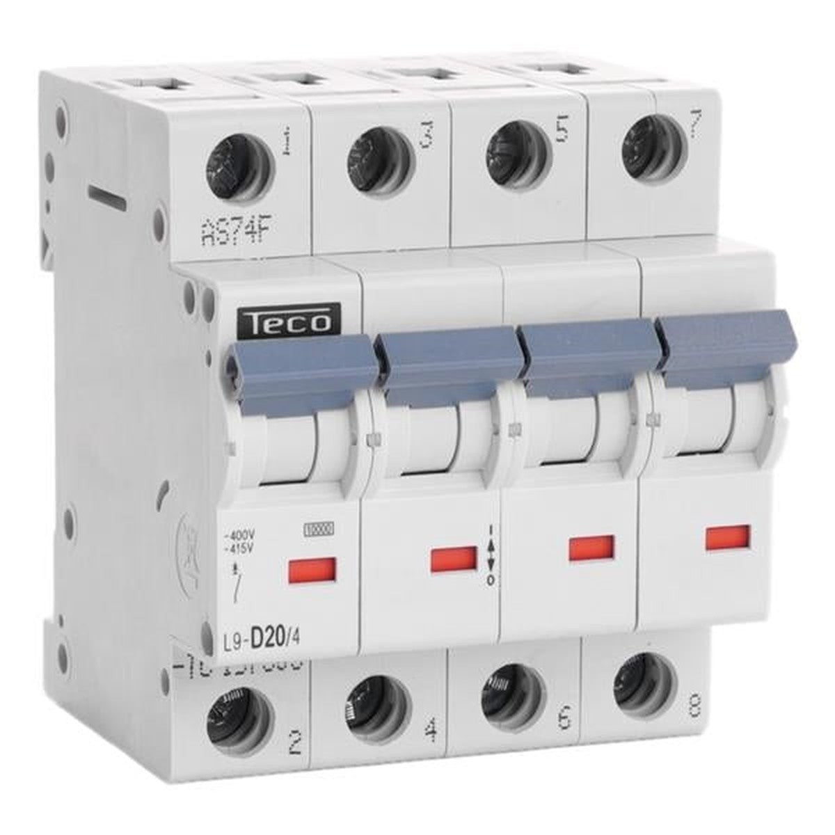 Disjoncteur 4 pôles 20A 10kA courbe D