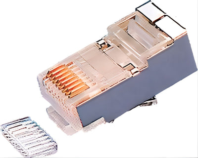 RJ45 mannelijke connector met geleider - afgeschermd - voor ronde UTP/FTP-kabel - Cat5E - 25 stuks
