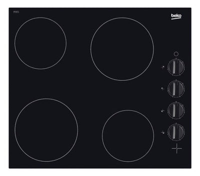 Taque vitro - céramique avec 4 zones de cuisson à infra rouge de 1200 à 1700W largeur 60cm