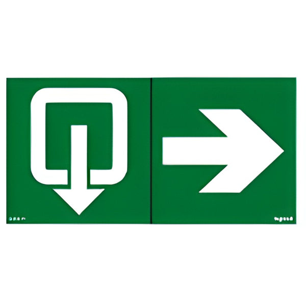 Zelfklevend pictogram voor evacuatie + pijl