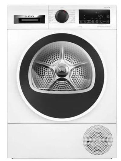 Vrijstaande wasdroger uit de serie 6, klasse C, 9,0 kg, zelfreinigende condensor, omkeerbaar, inclusief ventilatieset.