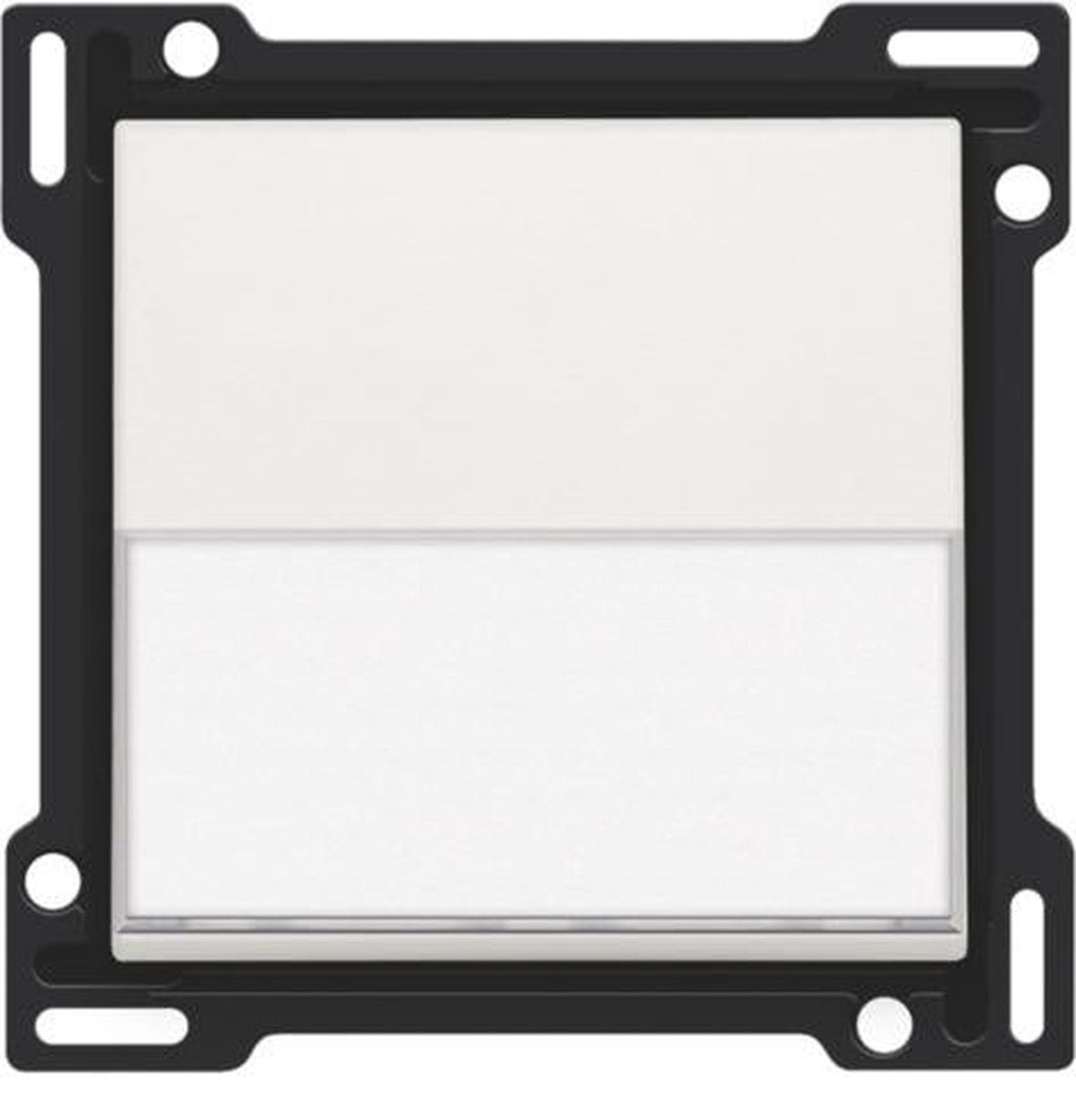 Finishing set with label holder for single switch or pushbutton White
