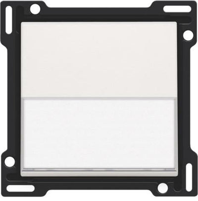 Finishing set with label holder for single switch or pushbutton White