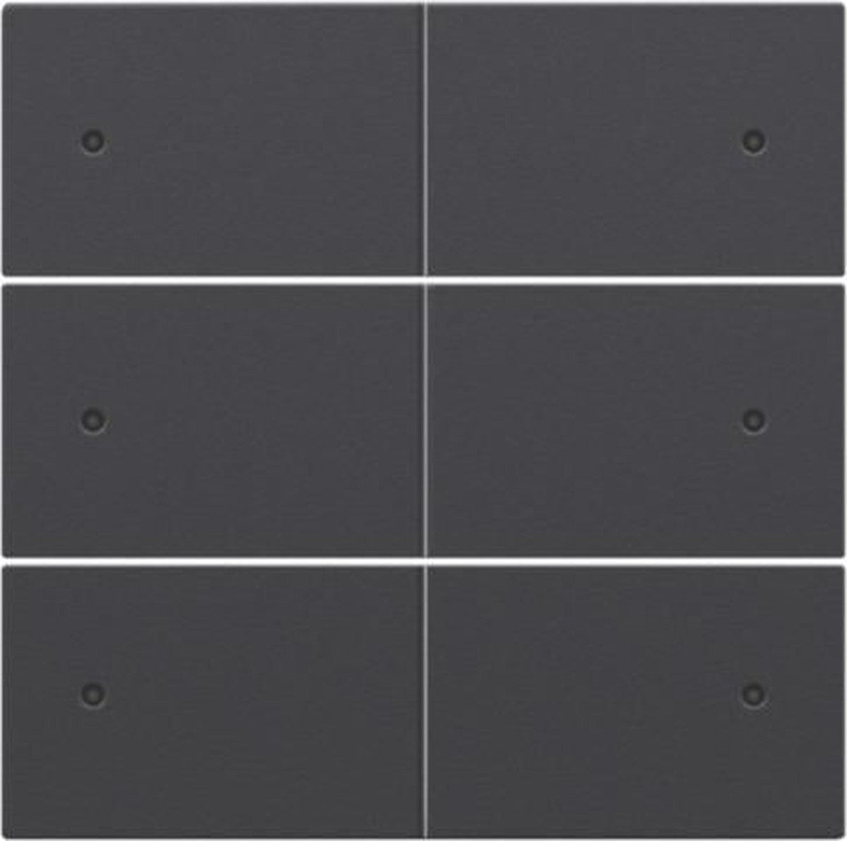 Finishing set for potential-free 24V six-gang push-button with LED, anthracite