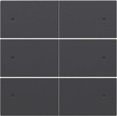 Finishing set for potential-free 24V six-gang push-button with LED, anthracite