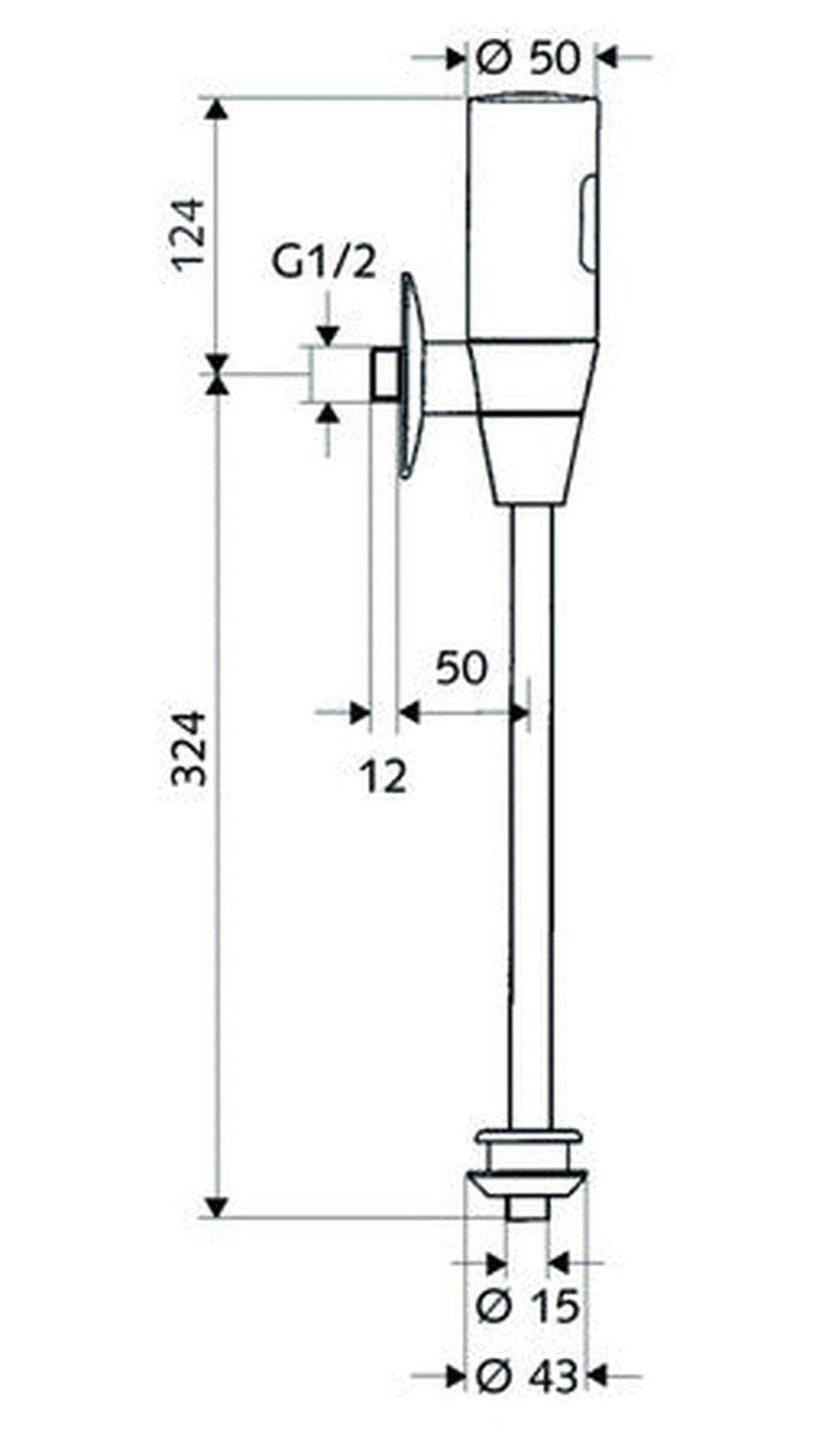 Schell Schelltronic infrared urinal flush surface-mounted 4 6V batteries chrome