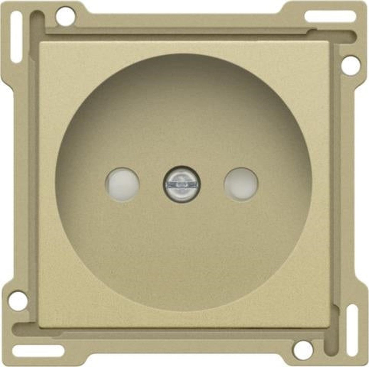 Set de finition pour prise de courant sans terre profondeur d’encastrement 21mm Alu Gold