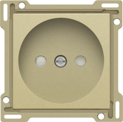 Set de finition pour prise de courant sans terre profondeur d’encastrement 21mm Alu Gold