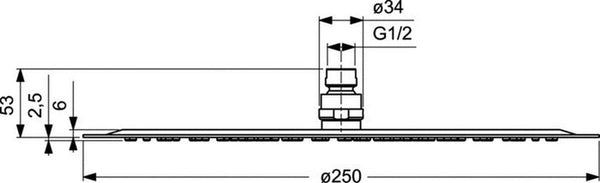 Ideal Standard IdealRain douche de tête rond 250mm extra plat
