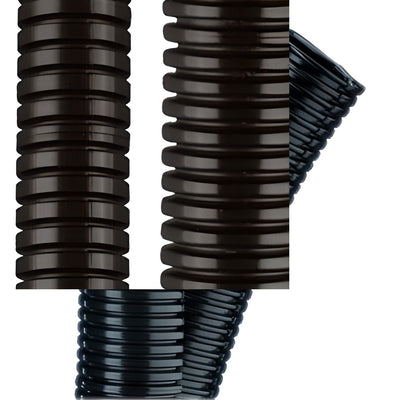 Flexibele polyamide slangen en fittingen. Voor renovatie en reparatie. Zwart PP-kunststof. Goede weerstand.