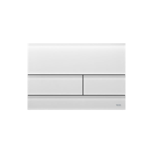 PLAQUE DE DECLENCHEMENT WC TECESQUARE II, DOUBLE TOUCHES, VERRE NOIR SATINE