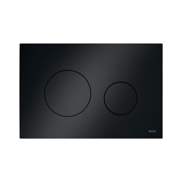 TECELOOP PLAQUE DE DÉCLENCHEMENT WC -DOUBLE CHASSE - SYNTHÉTIQUE - NOIR BRILLANT