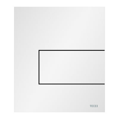 TECESQUARE METAL - PLAQUE DE DÉCLENCHEMENT URINOIR - CARTOUCHE INCLUSE - INOX - BLANC MAT