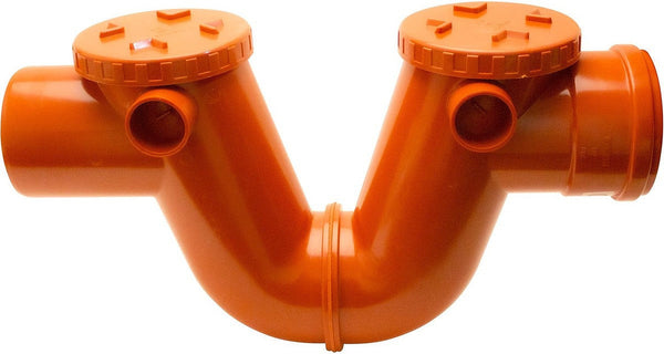 PVC-sifon afvoer 110mm rood/bruin