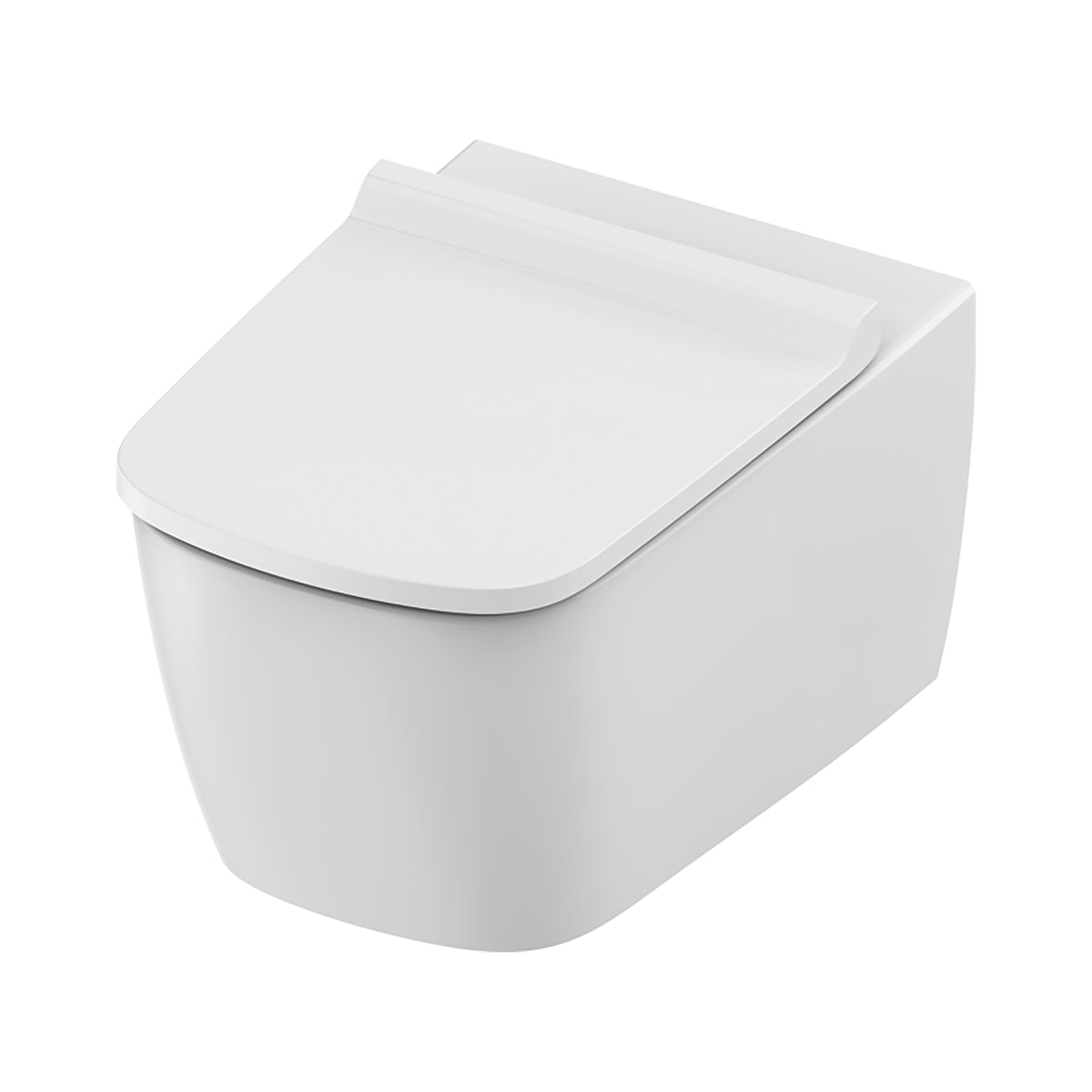 TECENEO TOILET SUSPENDU - AVEC ABATTANT DESIGN SLIM - 54 CM - BLANC BRILLANT