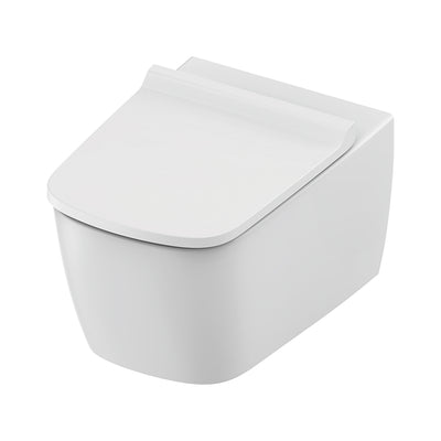 TECENEO TOILET SUSPENDU - AVEC ABATTANT DESIGN SLIM - 54 CM - BLANC BRILLANT