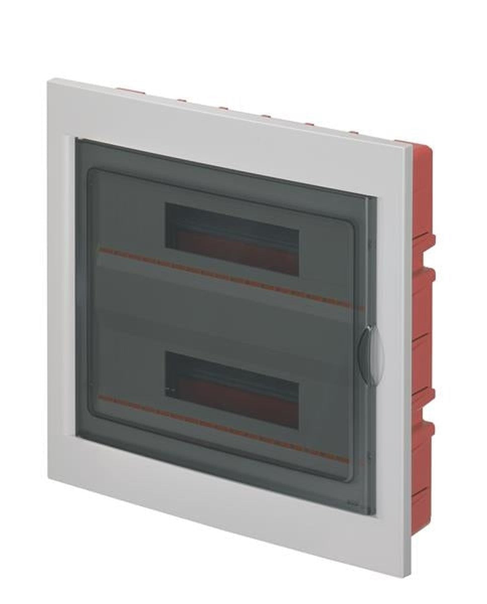 Inbouwbehuizing Grijs 36 (2 x 18) modules met getinte deur IP40 430 x 410 x 80 mm BxHxD RAL 7035