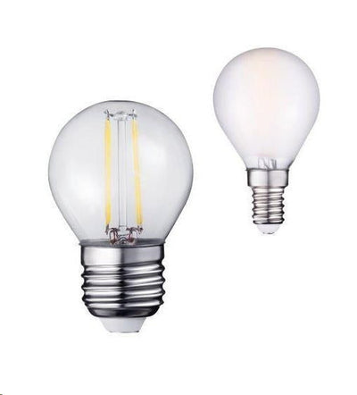 Small Globe LED filament lamp 4W E14 matt 3000K WW non-dimmable