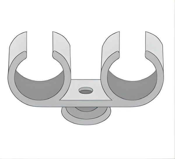 Attache double Blanche 2 x 25 - 27mm n° 370116