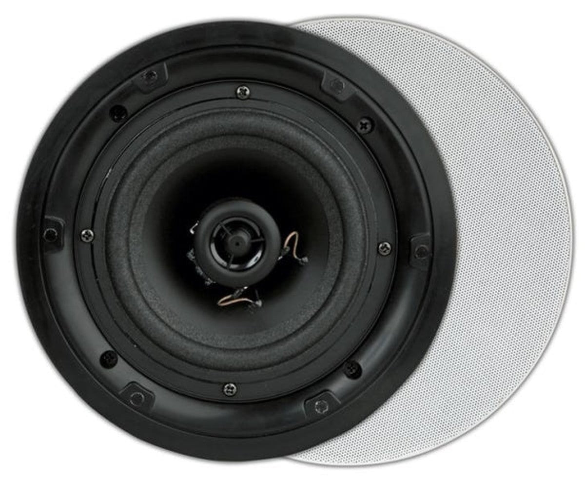 Fl620, Flat, haut-parleur encastrable 2 voies, rond, 80W, Blanc (2 pièces)