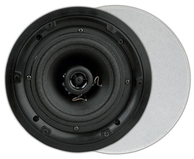 Fl620, Flat, haut-parleur encastrable 2 voies, rond, 80W, Blanc (2 pièces)