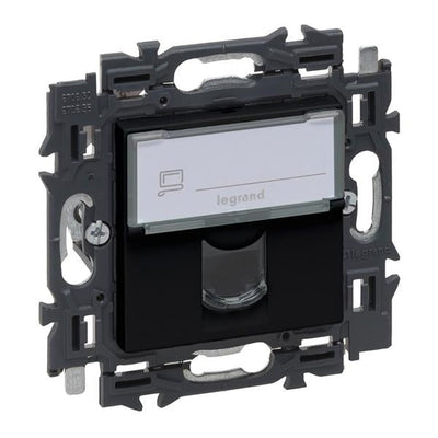 Valena prise RJ45 cat6 UTP appareil complet Noir à griffes