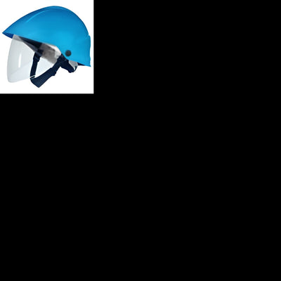 Casque électricien avec écran facial intégré bleu 52 x 64cm