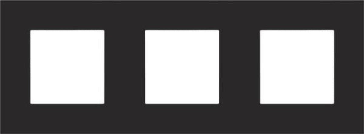 Plaque triple horizontale entraxe 71mm Black Coated