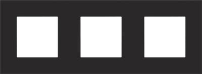 Plaque triple horizontale entraxe 71mm Black Coated
