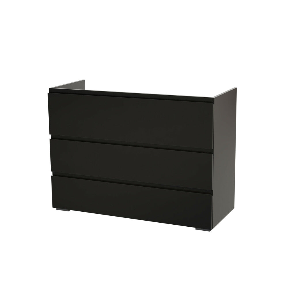 Van Marcke Arista 45 sous-meuble L1000xH880xP455mm 3tiroirs Soft Black Matt