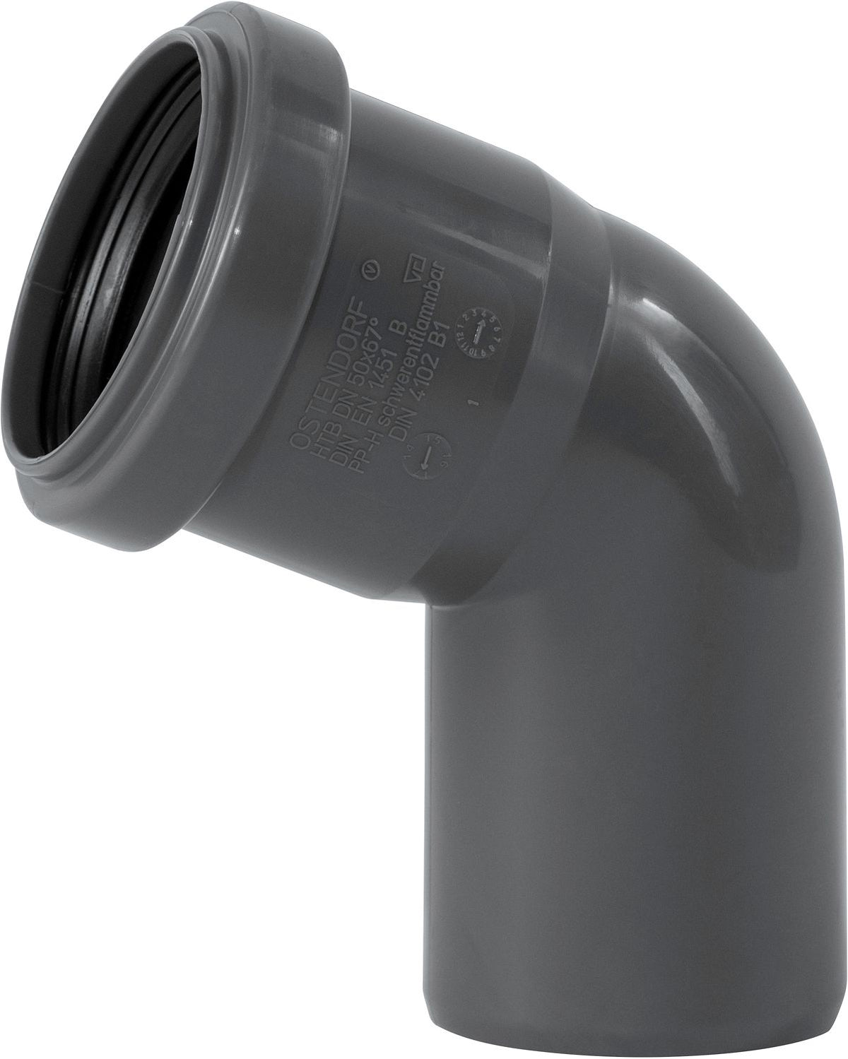 COUDE 67° MF 50MM PP HT-SAFE OSTENDORF
