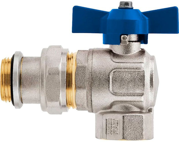 VANNE A BILLE COUDEE 4/4" BLEU UNI.COLL