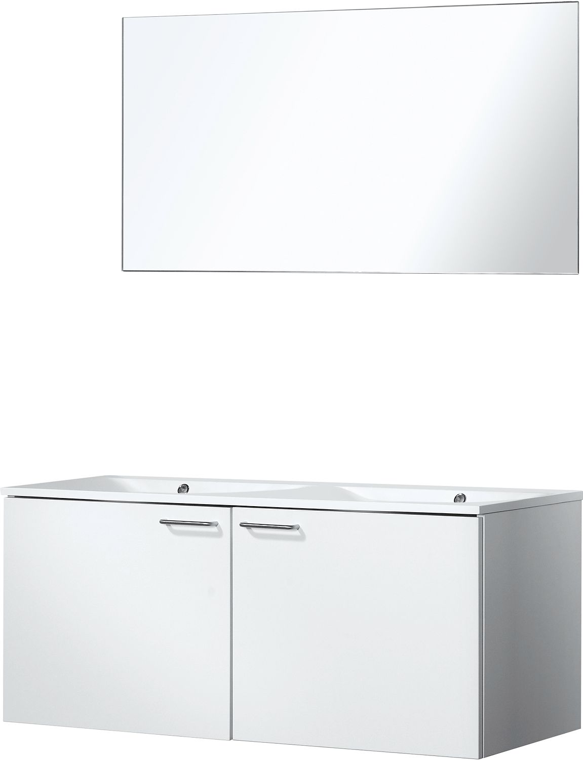MEUBLE BIZZY 120/120 AV.MIROIR 120 BLANC