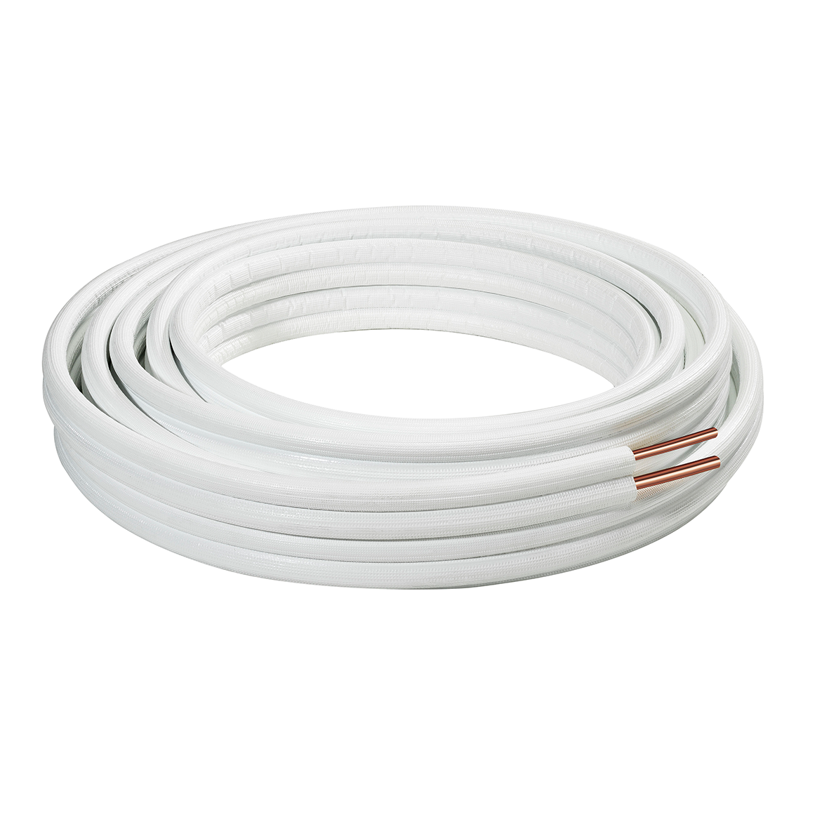 Dubbelwandige koperen airconditioningbuis met isolatie - geen fittingen - 1/4" - 1/2" - 20m
