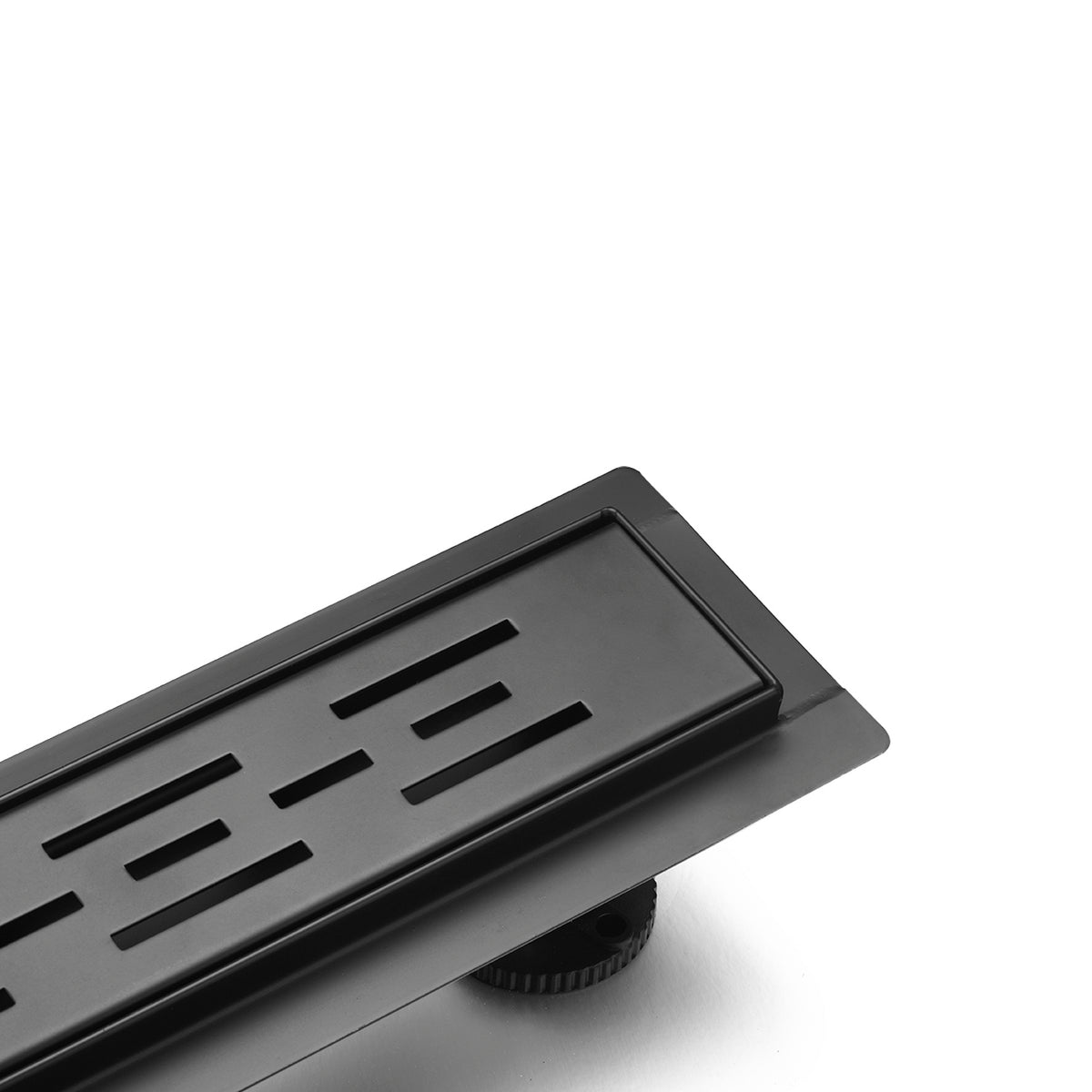 Complete 60 cm matte black shower channel with grate