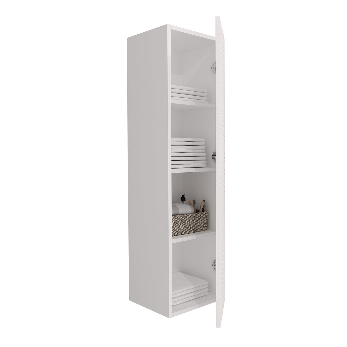 ELITE KOLOMKAST MET HORIZONTAAL RELIËF (135 CM) - MAT WIT