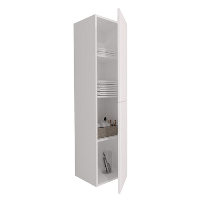 ELITE KOLOMKAST MET HORIZONTAAL RELIËF (160 CM) - MAT WIT