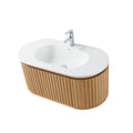 BEGONIA meuble sous-lavabo suspendu 119 x 42 x 52,5 cm – chêne naturel – sans poignées – soft close